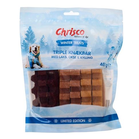Chrisco WLE Triple Kn&aelig;kbar med laks, okse & kylling