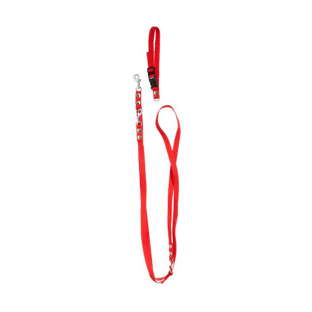 Chrisco Halsbånd & dressurline i nylon, 220 cm/15 mm, rød