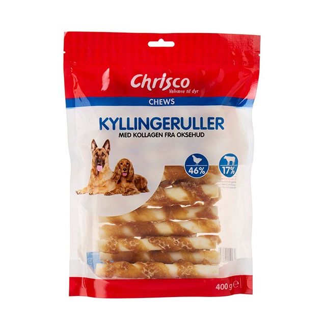 Chrisco Kyllingeruller med kollagen og kyllingesvøb, 400 g
