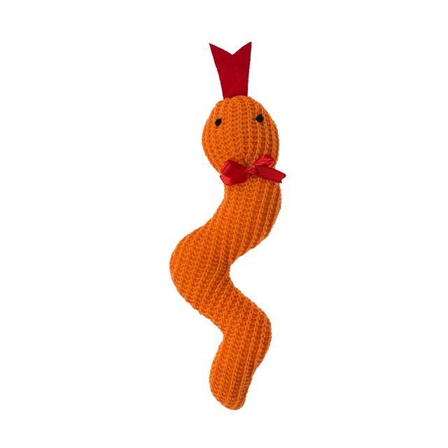 Chrisco Slange med katteurt, orange, 18 cm