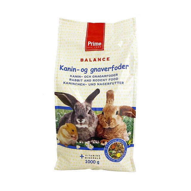 Prime Balance Kanin- og gnaverfoder, 1000 g