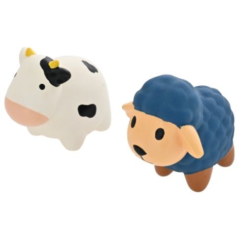 Chrisco Latexbondegårdsdyr med pivelyd, 7 cm