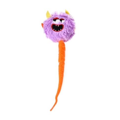 Chrisco Plysmonster med orange hale og katteurt, 27 cm