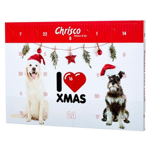 Chrisco I LOVE XMAS julekalender, hund, 120 g ℮