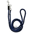 Chrisco hundeline i flettet reb, blå/sort, 220 cm