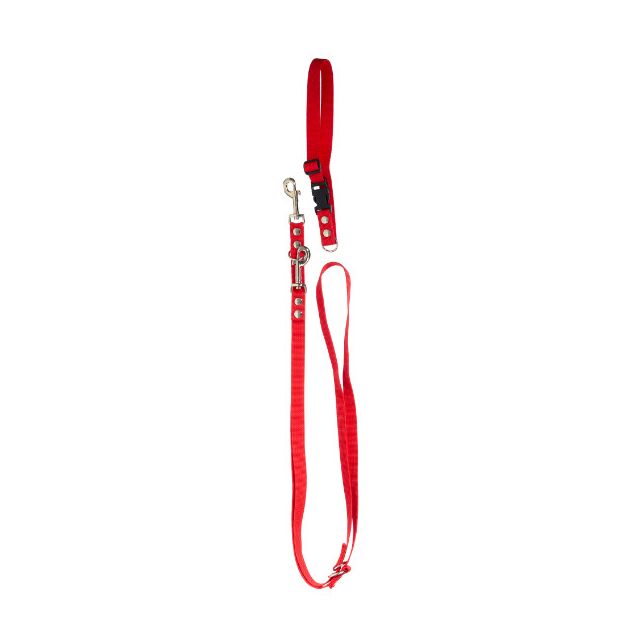 Chrisco Halsbånd & dressurline i nylon, 220 cm/20 mm, rød