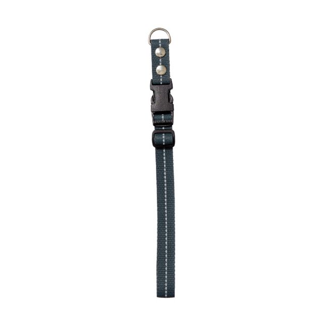 Chrisco Halsbånd i nylon med refleks & snaplås,  35-60 cm, grå