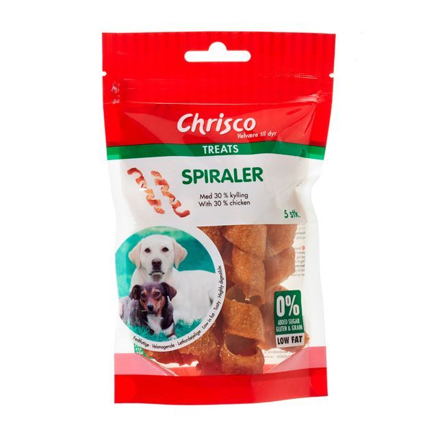 Chrisco Spiraler med 30 % kylling, 5 stk./75 g ℮