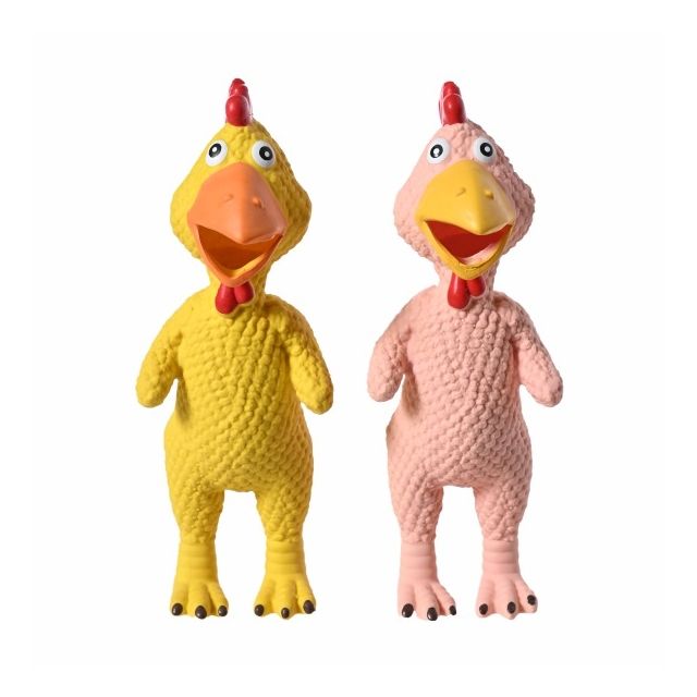 Chrisco Latexhane med naturtro lyd, 26 cm