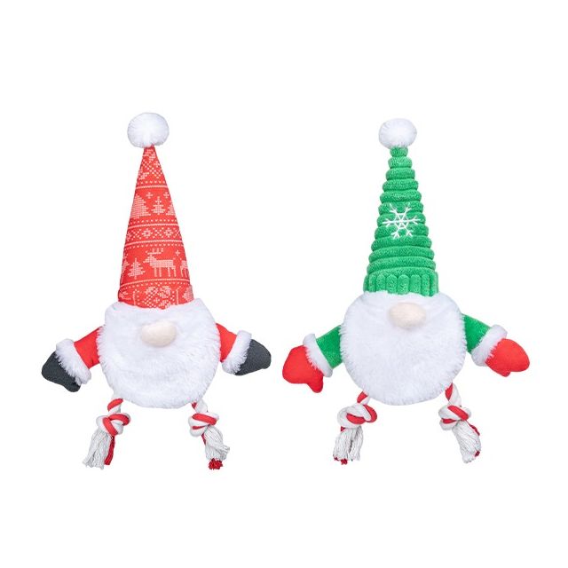 Chrisco Julenisse med pivelyd og reb, 38 cm