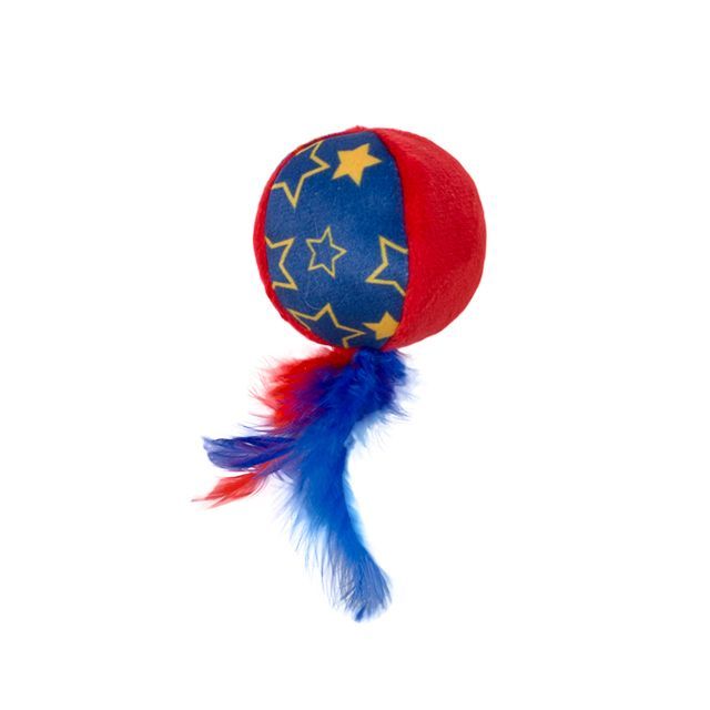 Chrisco Cirkusbold med fjer & katteurt, 14 cm