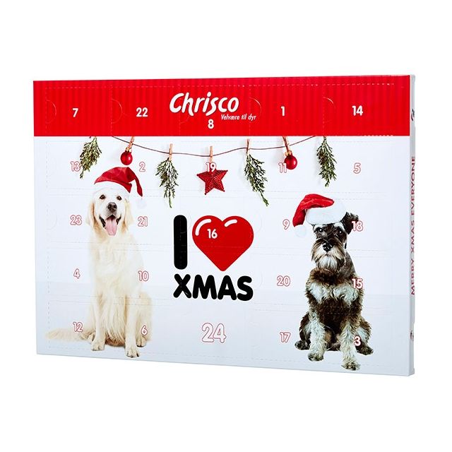 Chrisco I LOVE XMAS julekalender, hund, 120 g ℮